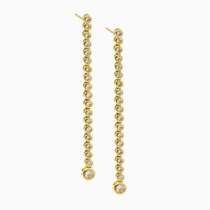 CZ Bezel Fancy Tennis Drop Stud Earring